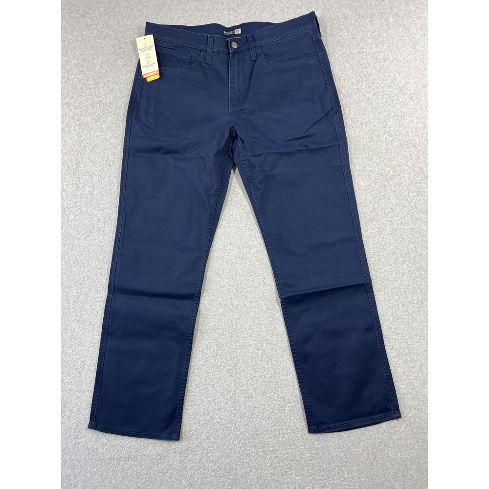 Dockers Jean Cut Pants Mens 34x29 Navy Straight Fit All Season Tech Stretch